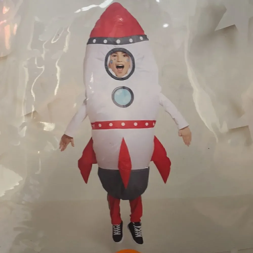 Kids Unisex Inflatable Rocket Ship Halloween Costume One Size Fits Most